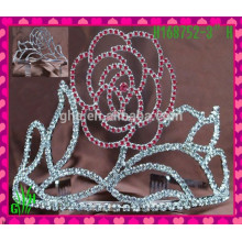 Novo design por atacado, tiara de casamento de strass, coroa de páscoa, uma tiara